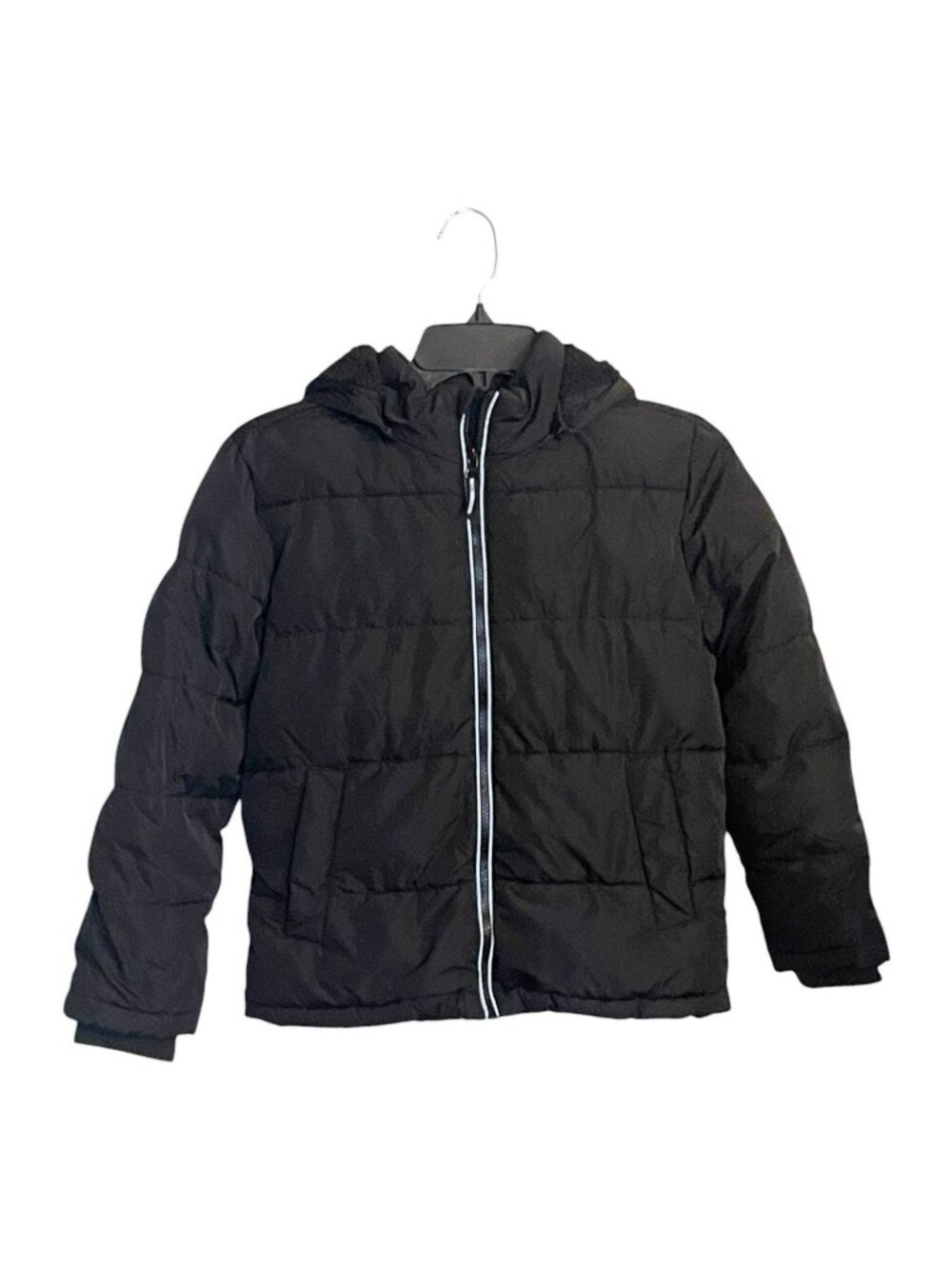 Members Mark Kids Detachable Hood Black Puffer Jacket/Coat Size 8 Unisex